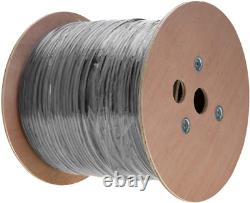 Câble extérieur Cat5E FTP blindé résistant aux UV de 1000 pieds, 24 AWG en cuivre, à enfouir directement.