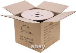 Câble extérieur Cat5E FTP blindé résistant aux UV de 1000 pieds, 24 AWG en cuivre, à enfouir directement.