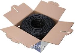 Câble extérieur Cat5E UTP de 1000 pieds, enterré directement, 24 AWG, résistant aux UV, non blindé.