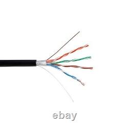 Câble extérieur Cat5e FTP 24AWG Ethernet à fil solide avec revêtement UV et résistant à l'enterrement direct de 1000 pieds