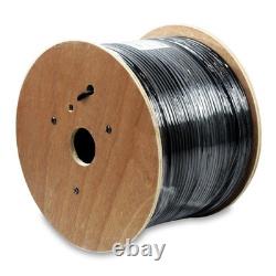 Câble extérieur blindé CAT6 FTP à enfouissement direct 1000 pi noir