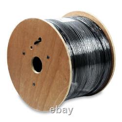 Câble extérieur noir blindé FTP CAT6 pour enterrage direct de 1000 pieds