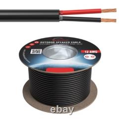 Câble haut-parleur extérieur 500ft 12AWG 12/2 CL3 pour enterré, fil en cuivre sans oxygène