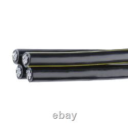 Câble quadruplex secondaire enterré direct en aluminium URD Dyke 2-2-2-4 de 100 pieds