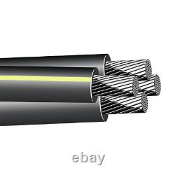 Câble quadruplex secondaire enterré directement en aluminium URD Dyke 2-2-2-4 de 100 pieds