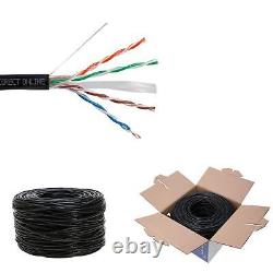 Câble réseau Cat6 de 1000 pieds pour extérieur, enfouissement direct, fil Ethernet massif 23AWG en gros