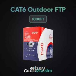 Câble réseau Ethernet CAT6 extérieur FTP 1000FT 23AWG solide pour enterré directement