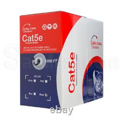 Câble réseau Ethernet extérieur CAT5 UTP 1000 pieds 24AWG PE fils solides pour enterrement direct