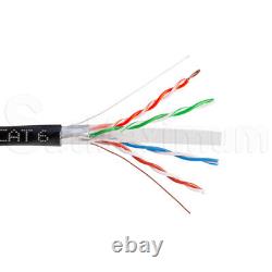 Câble réseau Ethernet extérieur CAT6 FTP 1000 pieds 23AWG PE fil solide à enterrer directement