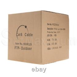 Câble réseau Ethernet extérieur FTP CAT6 de 1000 pieds avec fil de blindage 23AWG PE solide pour enterrage direct.