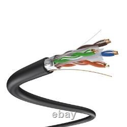 Câble solide extérieur enterré direct CAT6 F/UTP 1000 pieds 550Mhz 23AWG étanche
