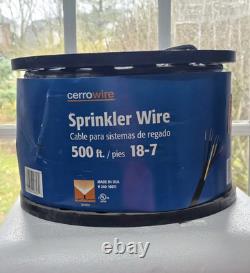 Cerrowire 500 pieds. 18/7 Fil de cuivre solide noir pour arrosage tout neuf
