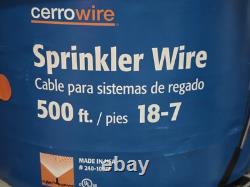 Cerrowire 500 pieds. 18/7 Fil de cuivre solide noir pour arrosage tout neuf