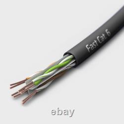 Chat rapide. Câble Cat6 à enterrement direct en extérieur, classé CMX, imperméable, barre solide de 23AWG