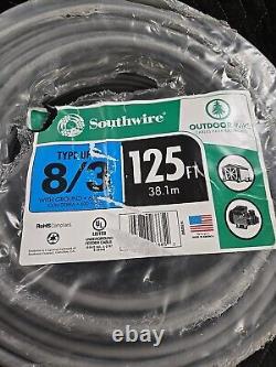 Fil/Câble d'alimentation souterrain de 125 pi 8/3 UF-B WG pour enterrement direct