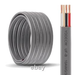 Fil UF-B 10/3 25FT 100% Cuivre Pur 10AWG 3 Connecteur Enterré Directement Électrique