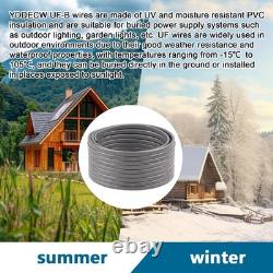 Fil UF-B 10/3 50FT 100% Cuivre Pur 10AWG 3 Connecteurs Enterré Directement Électrique