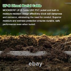 Fil UF-B 14/2 de 30,5 m, câble électrique de 14 AWG pour enterré, 100 % cuivre pur