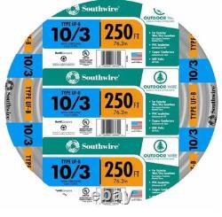 Fil UF-B 250 pi 10/3 avec terre (enterré directement)