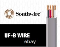 Fil d'alimentation souterrain 88 pi 8/3 UF-B WG Southwire pour enfouissement direct 8 AWG UFB