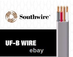 Fil d'alimentation souterrain 8/3 UF-B WG Southwire de 50 pi, enfouissement direct, 8 AWG UFB