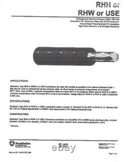 Fil d'aluminium 4/0 USE pour enterrement direct, rouleau de plus de 380 pieds