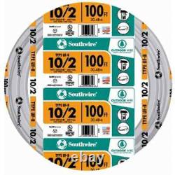 Fil de câble en cuivre massif Southwire UF-B WithG pour enterrement direct en extérieur 100 pi 10/2 Gris