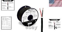 Fil de haut-parleur 12/2 12 AWG OFC, 30 m, certifié UL, adapté pour enterrement, noir