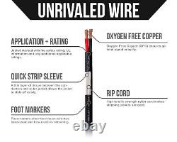 Fil de haut-parleur 12/2 12 AWG OFC, 30 m, certifié UL, adapté pour enterrement, noir