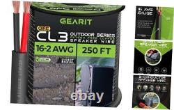 Fil de haut-parleur 16/2 (250 pieds) Calibre 16AWG Enterrement direct en extérieur dans le sol/en