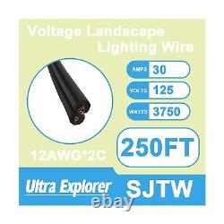 Fil de lumière de paysage à basse tension 12/2, câble de enterré direct extérieur, 12 AWG