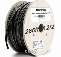 Fil de mise à la terre Zonegrace 12AWG 2 conducteurs 122 pour enfouissement direct basse tension 265 pieds