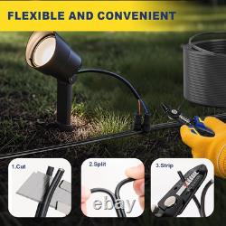 Fil de paysage basse tension 12/2 200 pieds en cuivre, câble étanche pour enterré direct