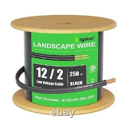 Fil de paysage basse tension Syston 12/2 pour lumière extérieure - Câble enterré direct - 12 AWG