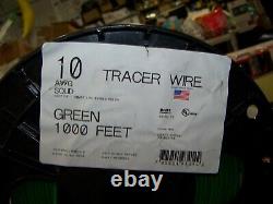 Fil de traçage AWG 10, enveloppe directe enterrée de 30 miL PE Vert, solide ROHS, bobine de 1000 pieds 1030PE52.