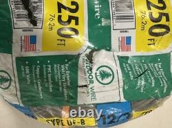 Fil électrique en cuivre solide UF-B 12/3 gris de 250 pieds Southwire pour enfouissement direct en extérieur