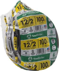 Fil électrique extérieur Southwire, 12/2WG UF 100 pieds en bobine, Approuvé pour le câblage enterré directement