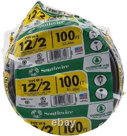 Fil électrique extérieur Southwire, 12/2WG UF 100 pieds en bobine, Approuvé pour le câblage enterré directement