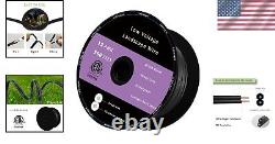 Fil électrique extérieur durable 12/2 de 200 pieds noir pour enfouissement direct