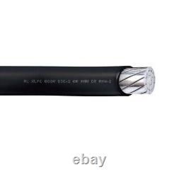 Fil enterré directement en aluminium XLP USE-2 RHH RHW-2 4/0 AWG noir (205 ampères) 600V