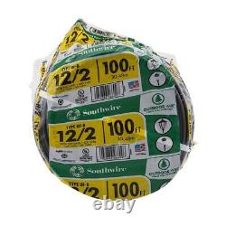 Fil extérieur, 12/2WG UF 100 pieds en bobine, approuvé pour le câblage enfoui direct, SW# 1