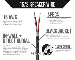Fil haut-parleur Voltive 16/2, en mur CL3 enterré, noir, 30m 16AWG