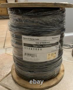 Honeywell Genesis 41561008, câble noir 18/2 à conducteurs multibrins pour enfouissement direct, 1000 pi
