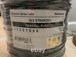 Honeywell Genesis 41561008, câble noir 18/2 à conducteurs multibrins pour enfouissement direct, 1000 pi