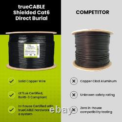 TrueCABLE Cat6 Enterrement Direct, Blindé F/UTP, 500ft, Imperméable, Extérieur CMX