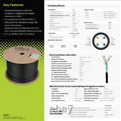 TrueCABLE Cat6 Enterrement Direct, Blindé F/UTP, 500ft, Imperméable, Extérieur CMX
