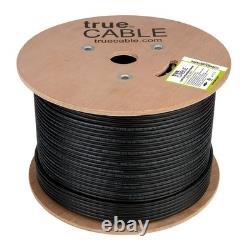 TrueCABLE Cat6 Enterrement Direct, Rempli de Gel, 1000ft, Noir, Étanche, CMX, 23A