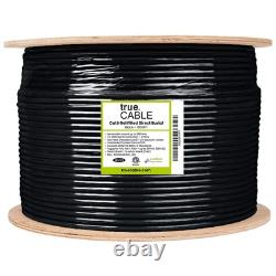 TrueCABLE Cat6 Enterrement Direct, Rempli de Gel, 1000ft, Noir, Étanche, CMX, 23A