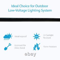 Zonegrace 12AWG 2-Conducteur 12/2 Fil d'Enfouissement Direct pour Éclairage de Paysage à Basse Tension