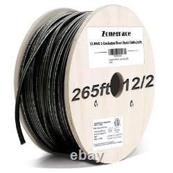 Zonegrace 12AWG 2-Conducteur 12/2 Fil d'Enfouissement Direct pour Éclairage de Paysage à Basse Tension